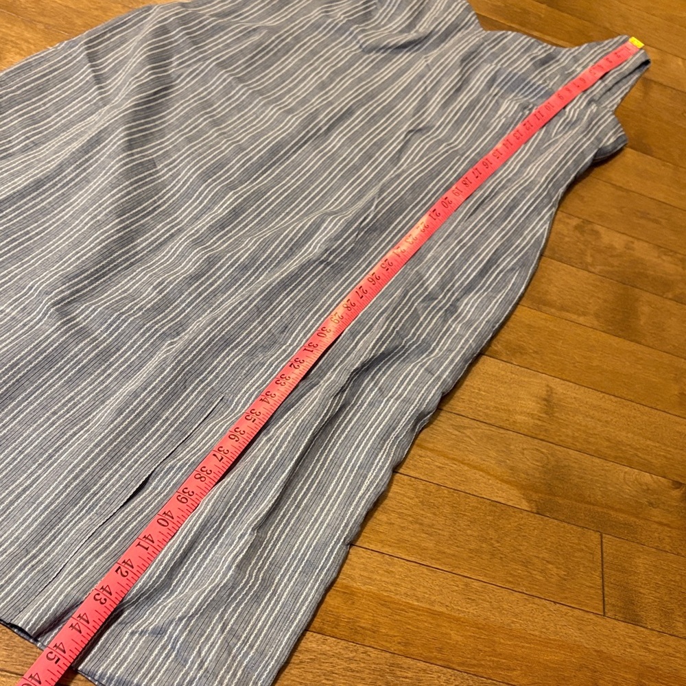 Vintage Blue and White Striped Midi Dress - Picture 9 of 10